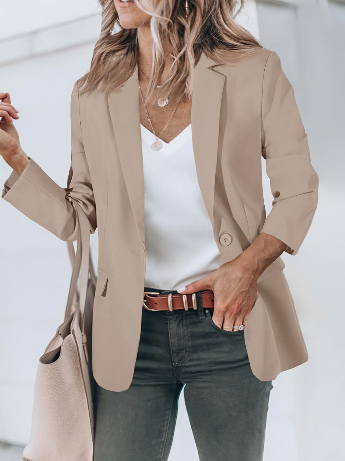 Thumbnail 1 de Cicy Bell Women's Casual Open-Front Blazer — Slim Fit, Long Sleeve Business Casual Jacket