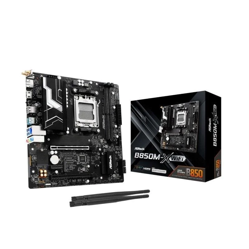 Detalle de ASRock B860M-X WiFi: placa base Micro ATX con DDR5 y conectividad avanzada