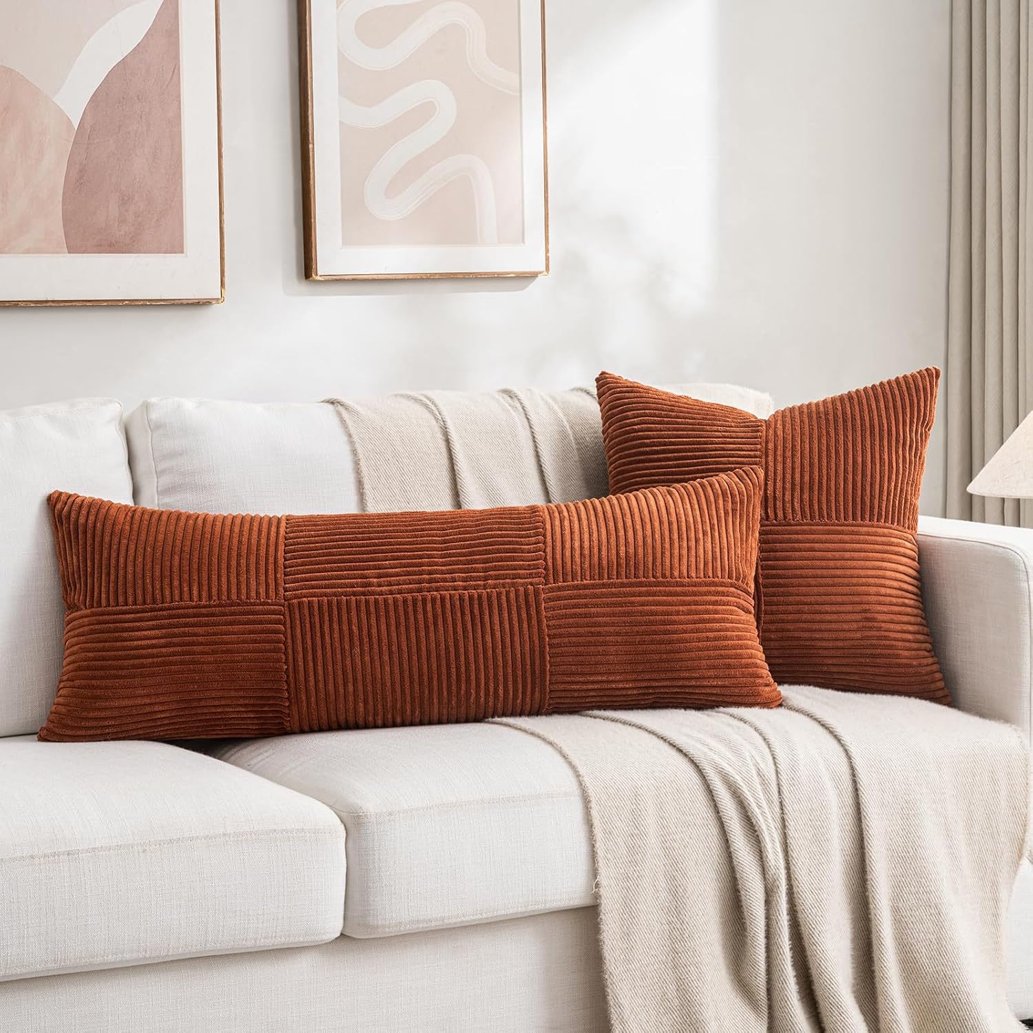 Thumbnail 6 de Fancy Homi Rust Boho Throw Pillow Cover 18x18