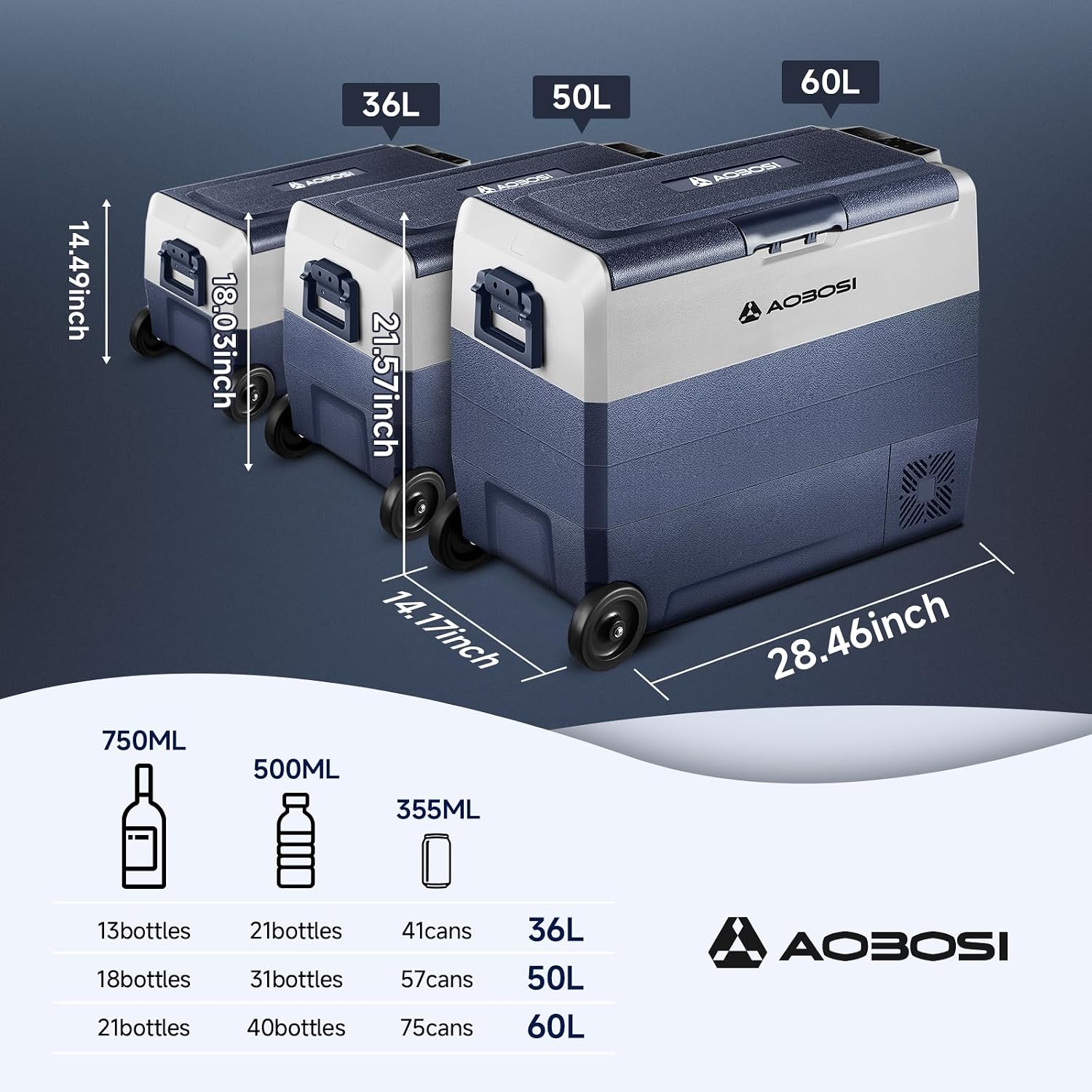 Thumbnail 6 de AAOBOSI 50L portable car fridge freezer