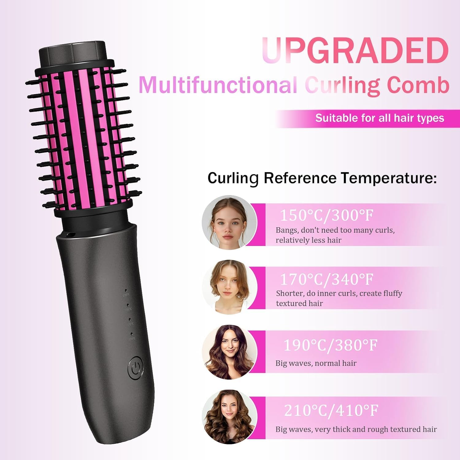 Thumbnail 1 de Jooayou Cordless Hot Brush: 2-in-1 Hair Curler and Straightener Brush