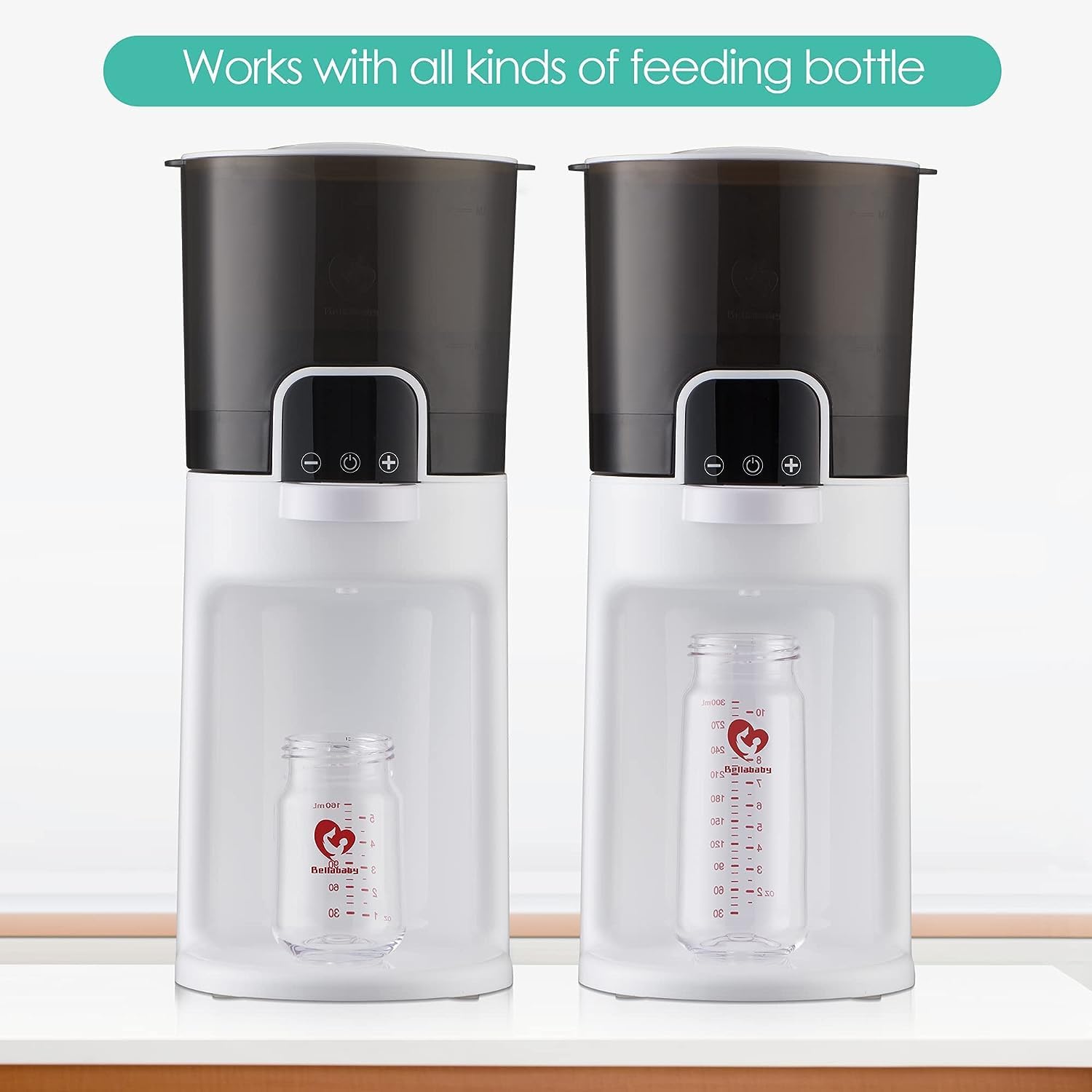 Detalle de Bellababy Flaschenzubereiter & Flaschenwärmer für Babys – Instant Warmer mit 5–15 Minuten Erwärmung, 1,7 l Fassungsvermögen, Nachtlicht und abnehmbarem Wasserbehälter
