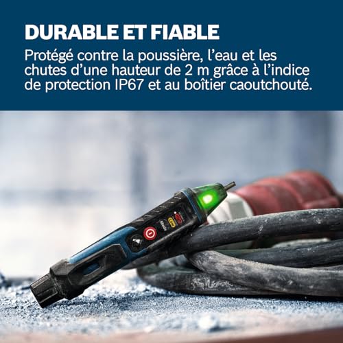 Detalle de Bosch Professional GVD 1000-17 — Testeur de tension sans contact IP67, double plage 24–1000 V CA / 90–1000 V