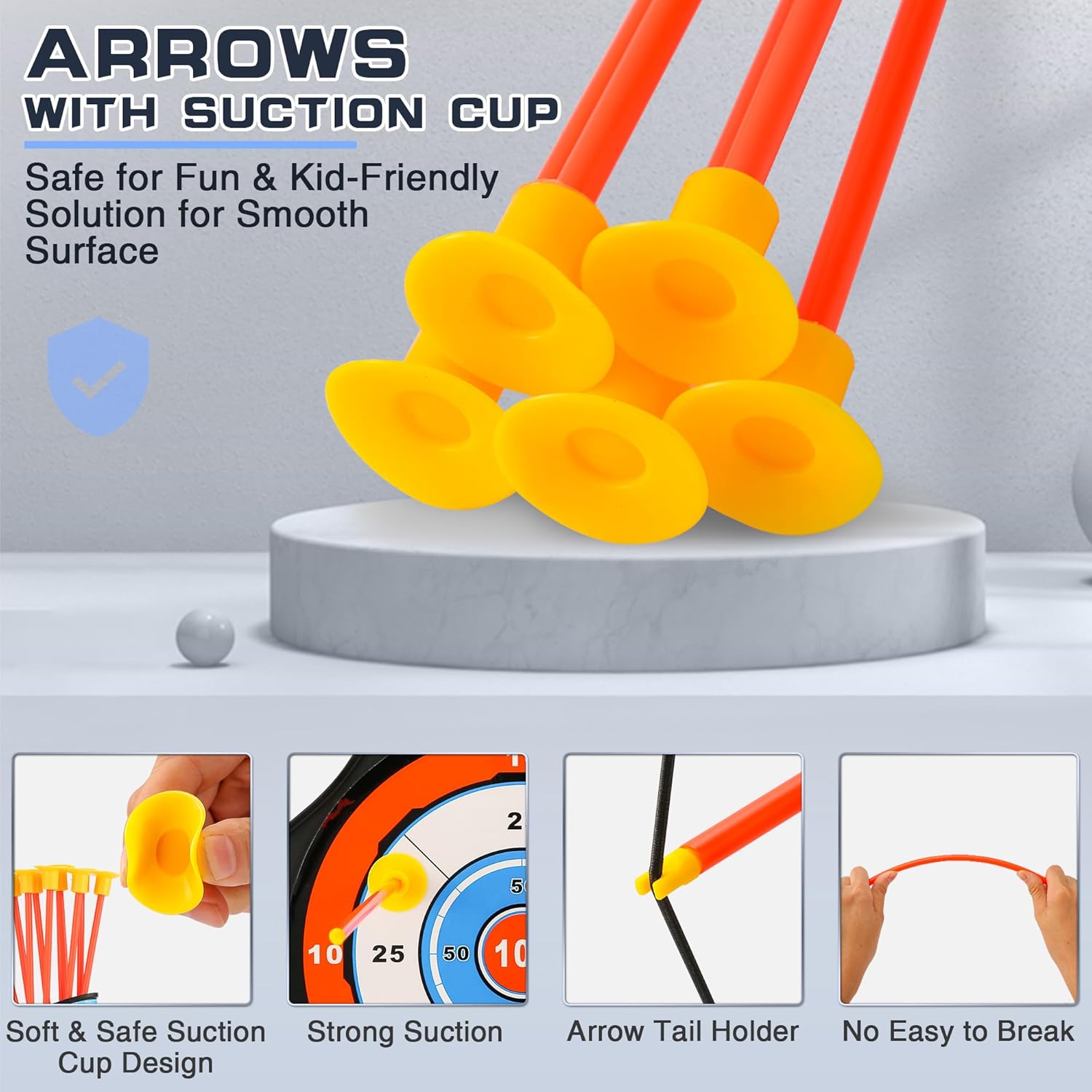 Thumbnail 2 de Bow and Arrow Set for Kids (2-Pack) with LED Lights, 20 Suction Cup Arrows, Standing Target, and Quivers