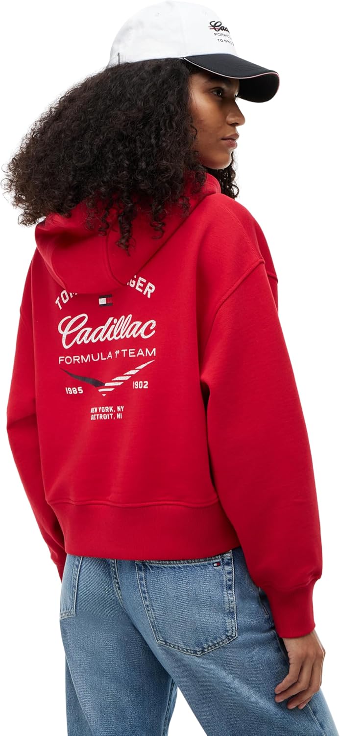 Thumbnail 2 de Tommy Hilfiger Donna Felpa con Cappuccio TH X Cadillac F1 Boxy Varsity con Stampa sul Dorso