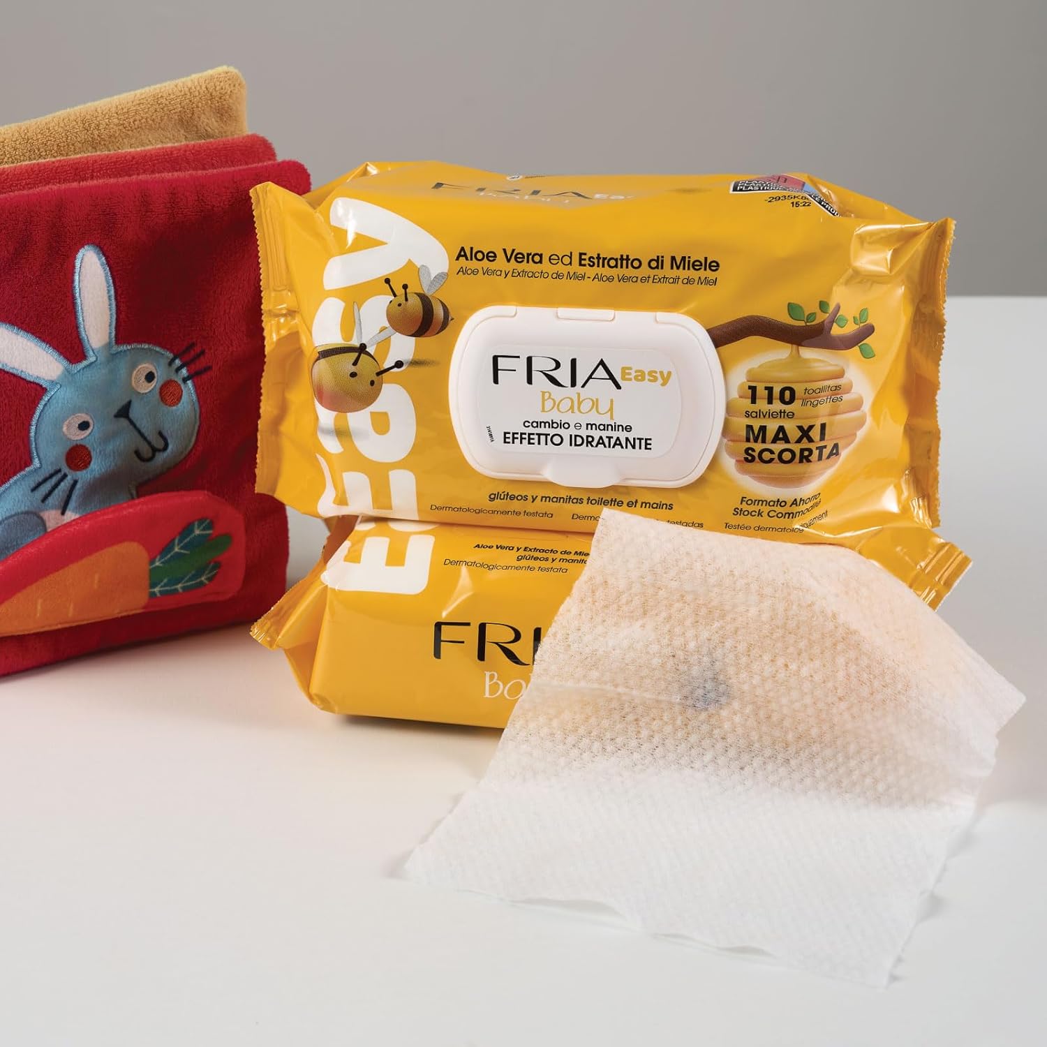 Thumbnail 2 de Fria Easy Baby – Lot de 330 lingettes de change à l’aloe vera et à l’extrait de miel