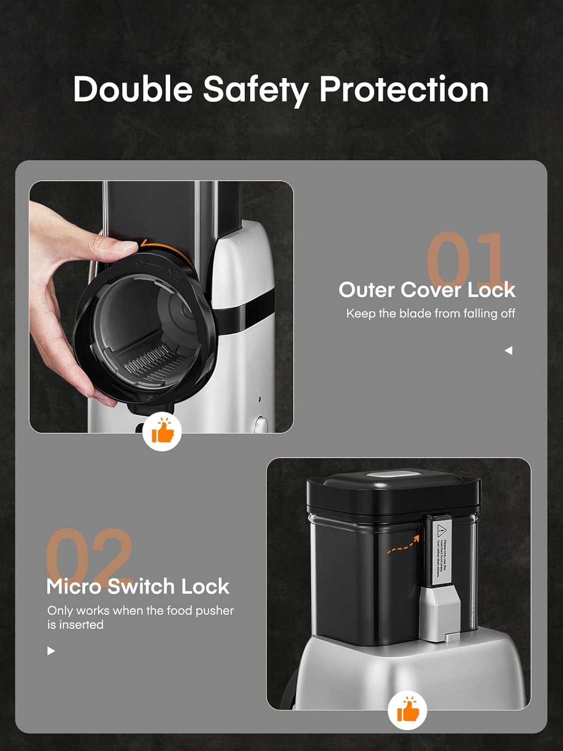 Thumbnail 6 de FOHERE râpe électrique 5 en 1 pour légumes (80 W) avec lames interchangeables