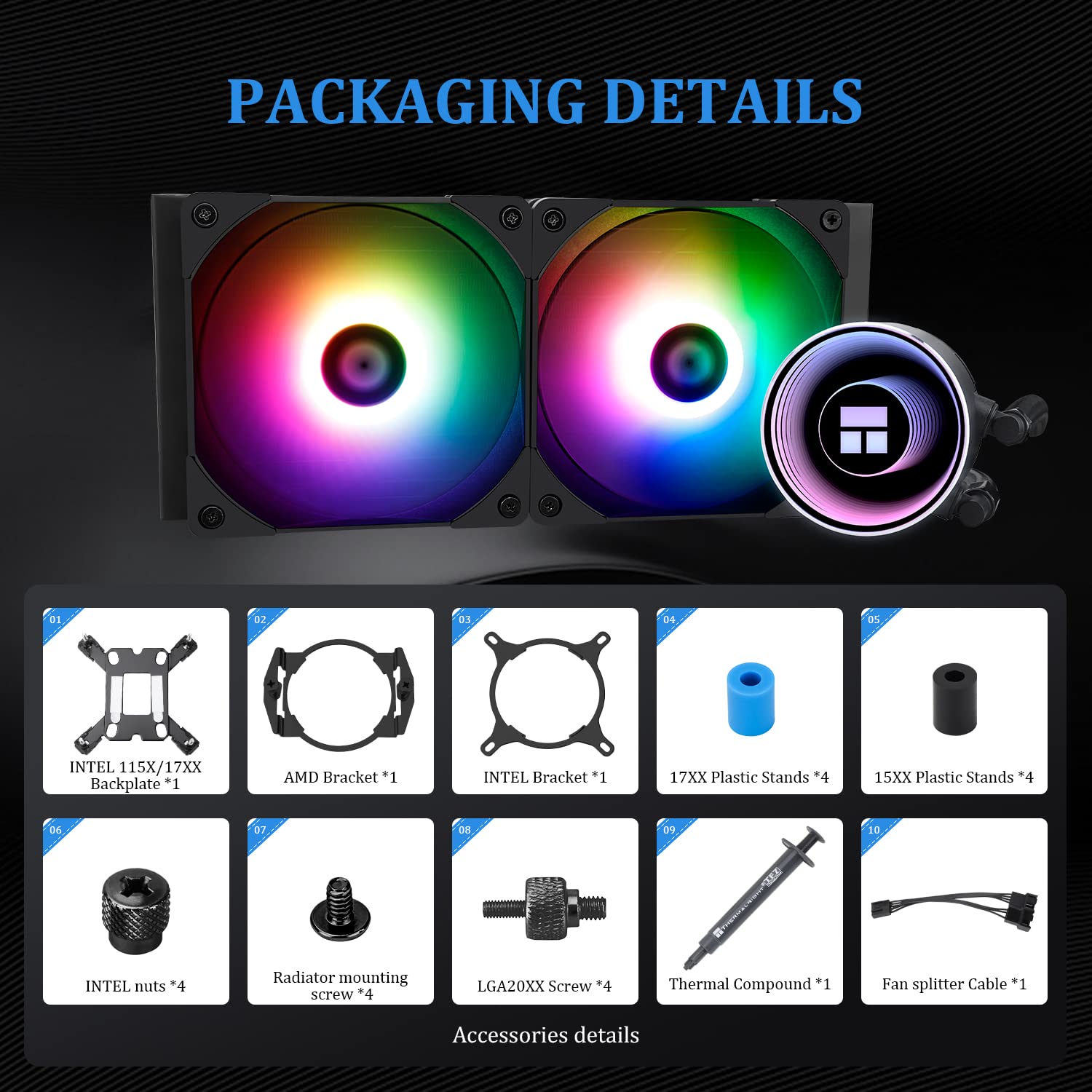 Detalle 2 de Thermalright Frozen Notte 240 ARGB V2 cooler
