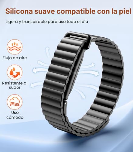 Detalle de TiMOVO Sport: Correa Magnética de Silicona para Fitbit Air, comodidad y ajuste diario