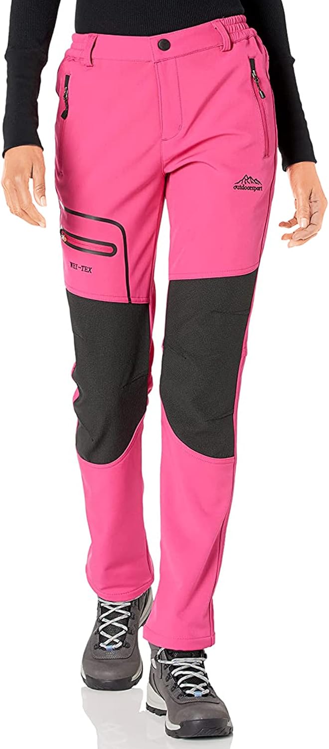 DAFENP Pantaloni sci termici donna impermeabili 2 strati