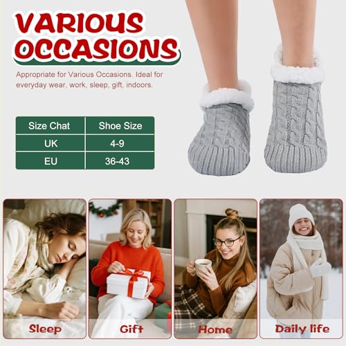 Thumbnail 8 de Niorasen Fluffy Slipper Socks Women Men for UK 4-9