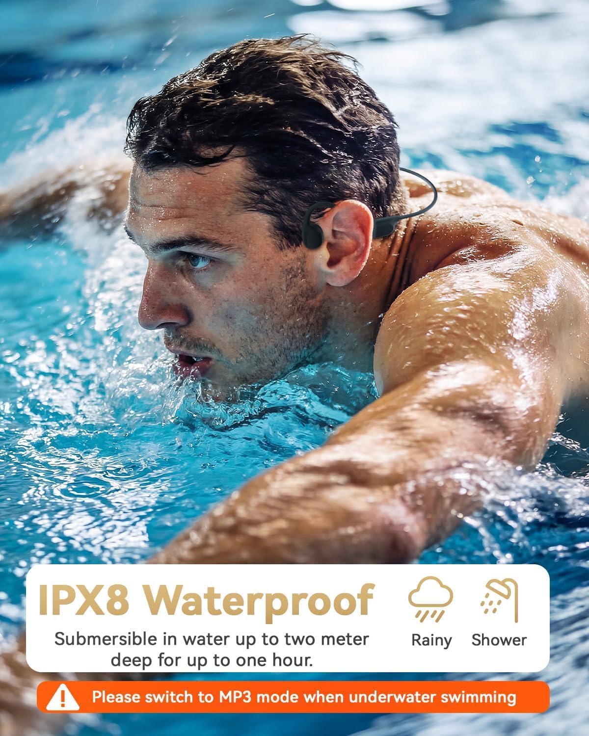 Thumbnail 1 de ANSTEN Swimming Headphones: Bone Conduction with 8GB MP3, IPX8 Waterproof, Bluetooth 6.0