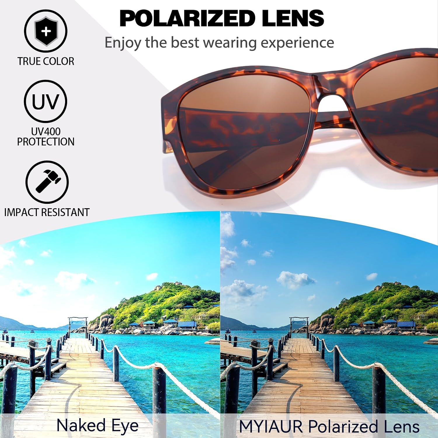 Thumbnail 6 de Myiaur Polarised Fit Over Sunglasses for Women (UV400, TR90 frame) for driving and daily wear