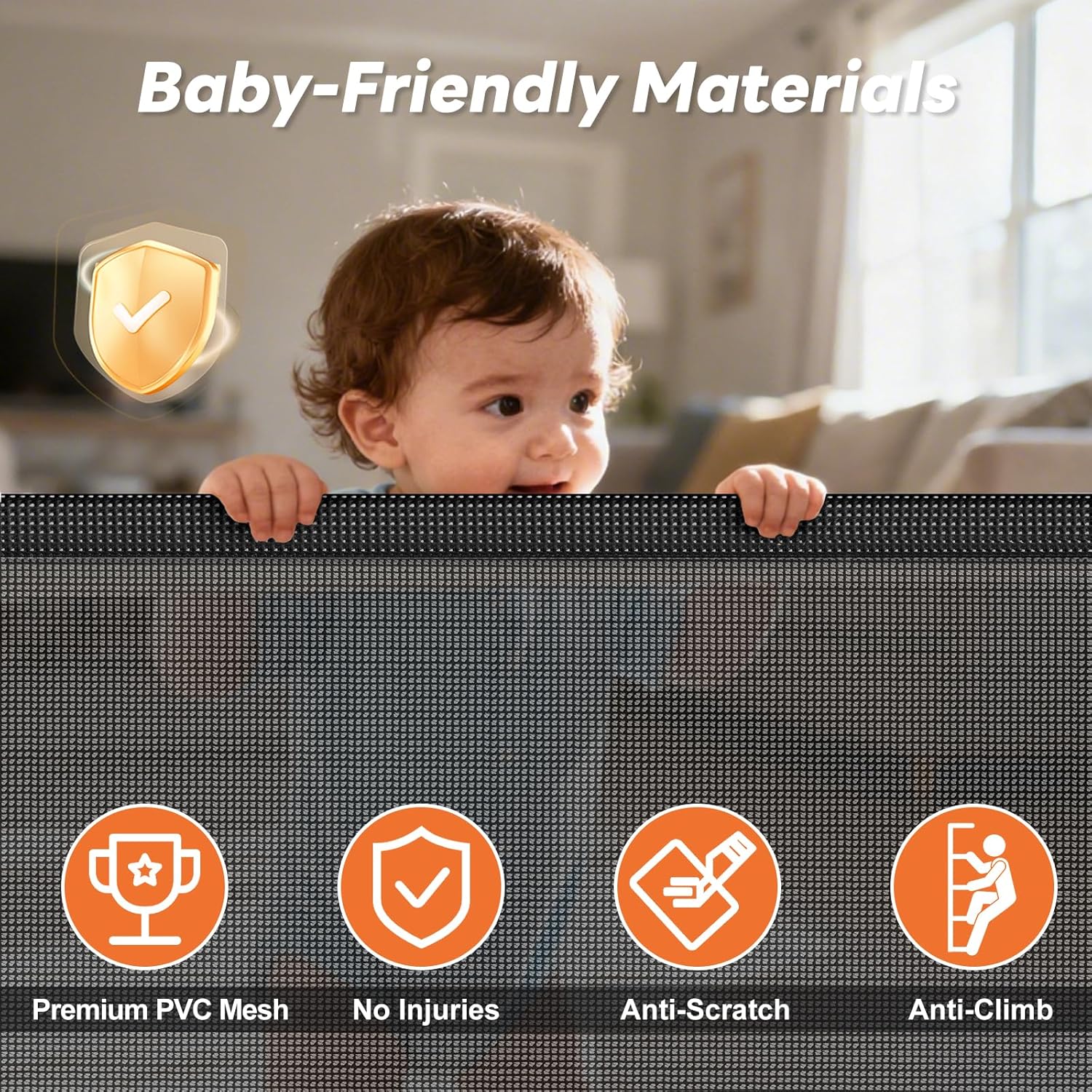 Thumbnail 5 de peluasua peluasua4 Retractable Baby Gate, 70-Inch Wide Mesh Barrier
