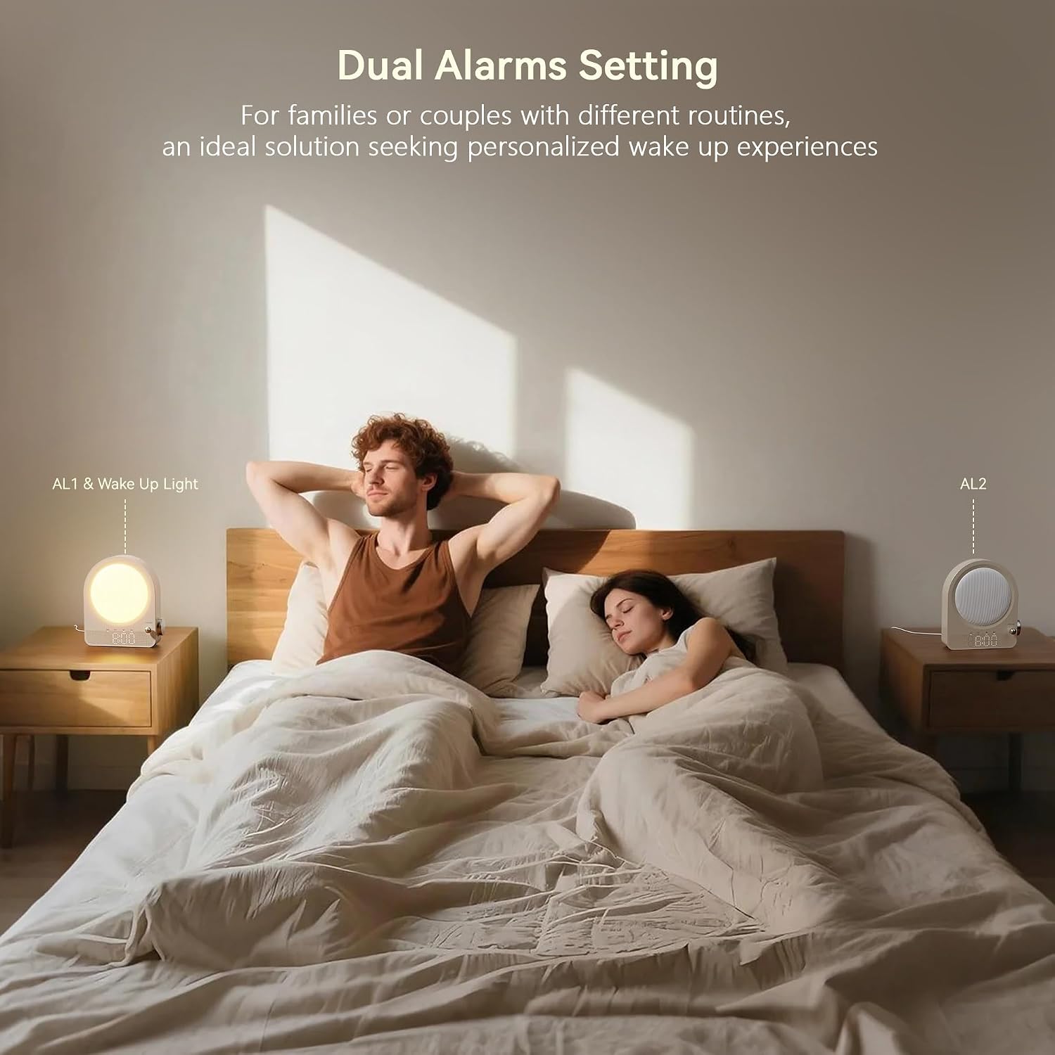 Detalle de blonbar Sunrise Alarm Clock Wake-up Light Touch Lamp with Aurora Borealis & 10 Sounds (Grey)