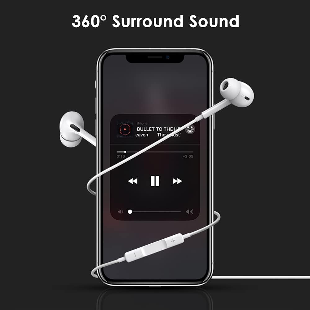 Detalle de Tayte Wired-Kopfhörer für iPhone – MFI-zertifiziert, In-Ear Mit Mikrofon und Lautstärkeregler