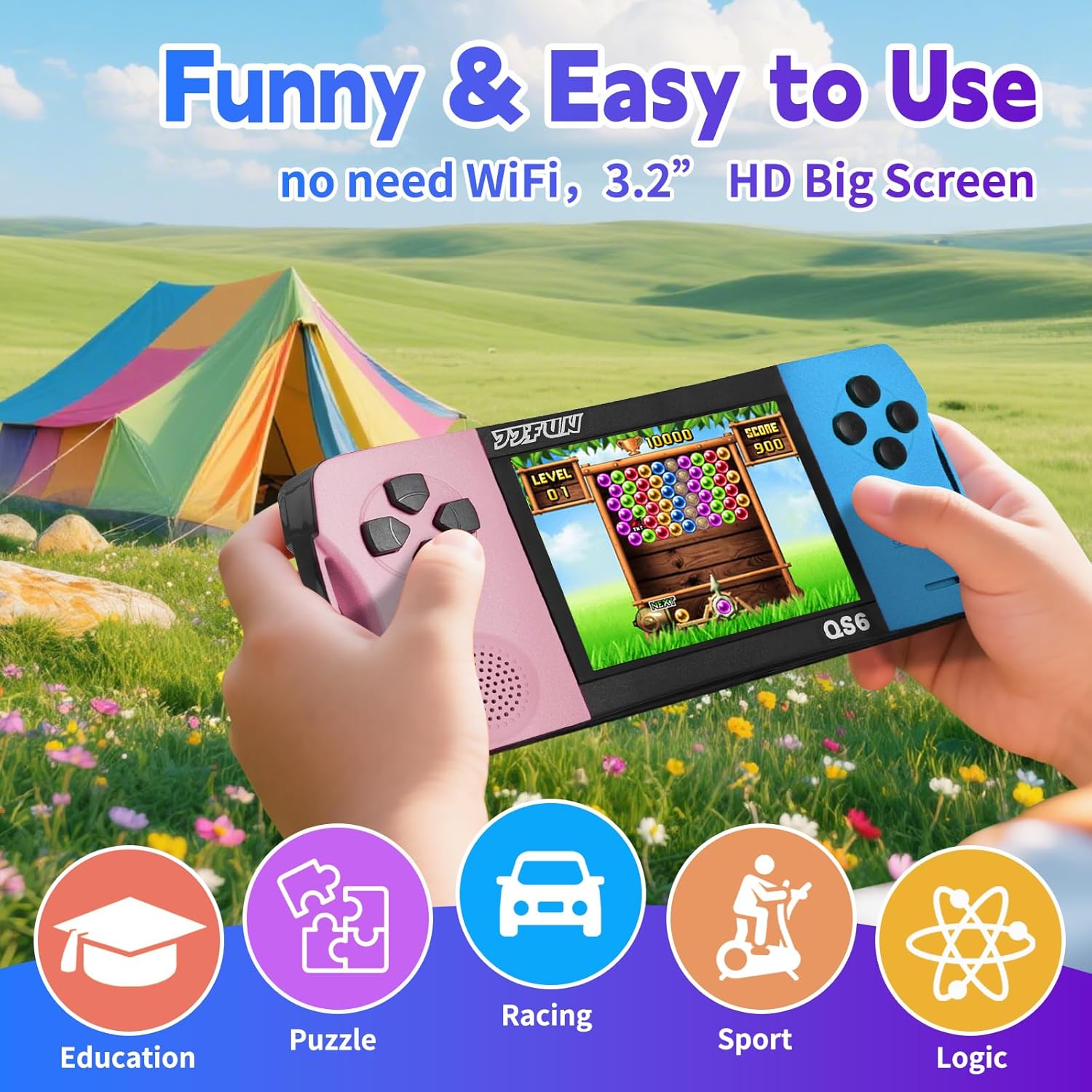 Thumbnail 1 de Handheld Video Games for Kids: Portable Arcade Console with 3.5" Screen and 216 Preloaded Classic Games
