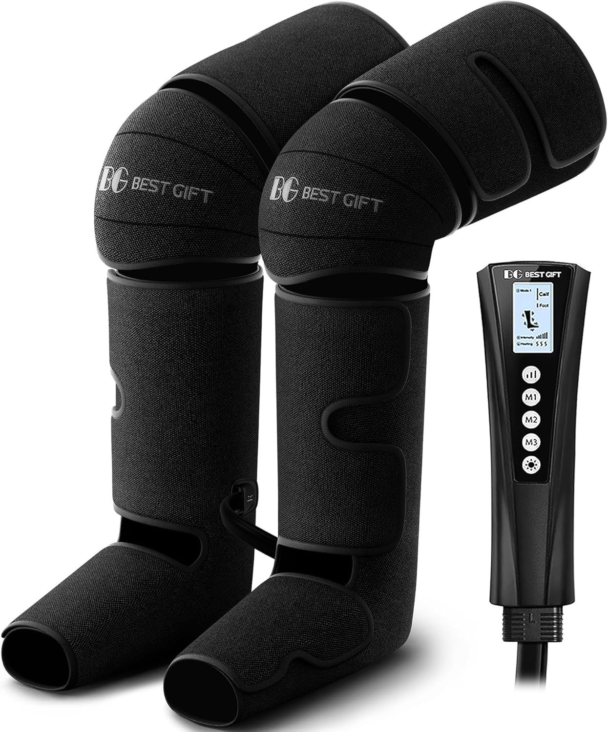 Bestgift Air Compression Massager with Heat for Legs & Feet — Comprehensive Therapy for Varicose Veins, Cramps, and Edema