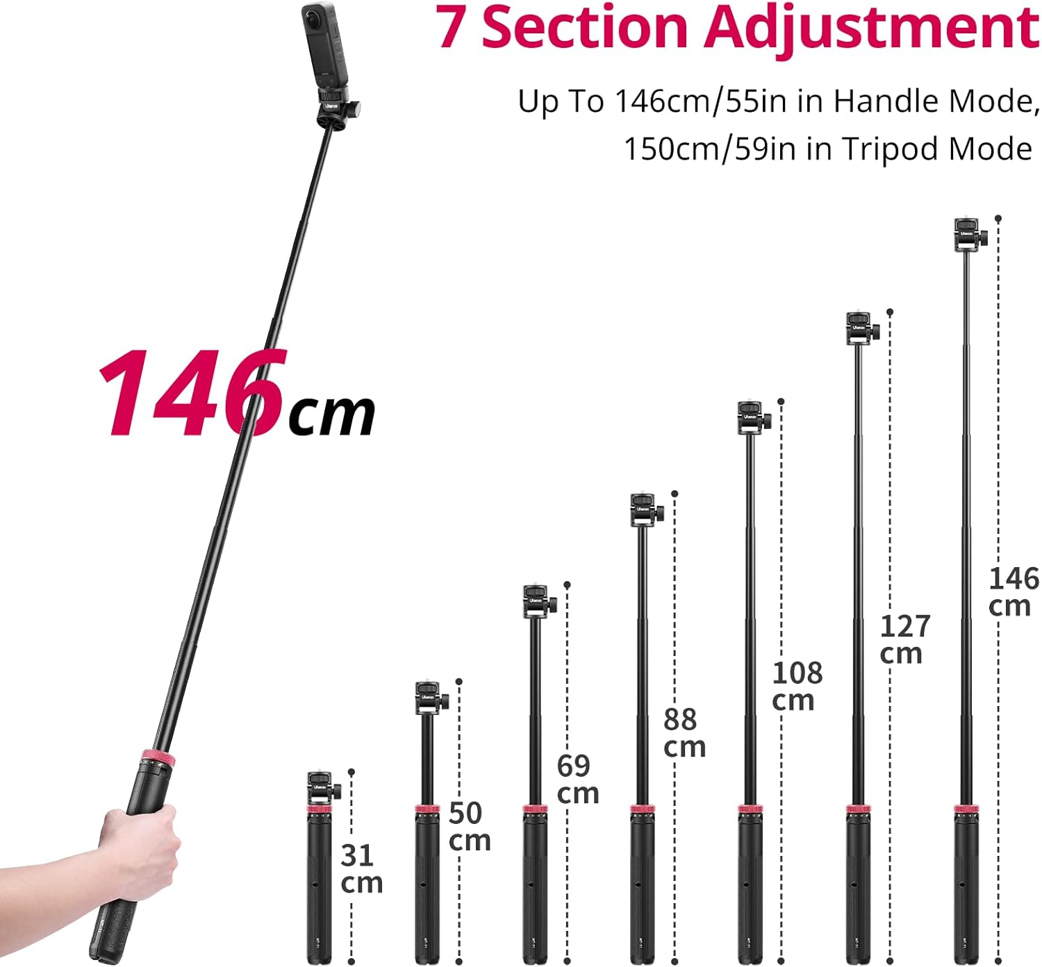 Thumbnail 5 de Selfie Stick Tripod 146cm MT-71 for action cams