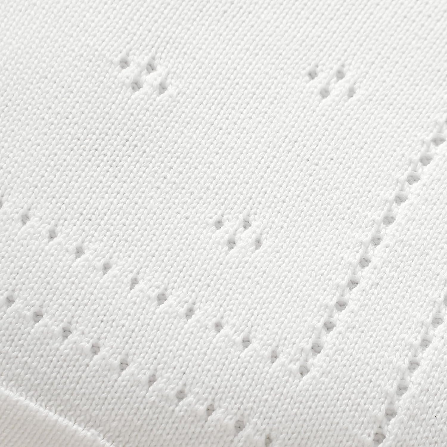 Detalle de DovFanny 100% Cotton Baby Blanket: Soft Knitted Crochet Cellular Cover for Newborns