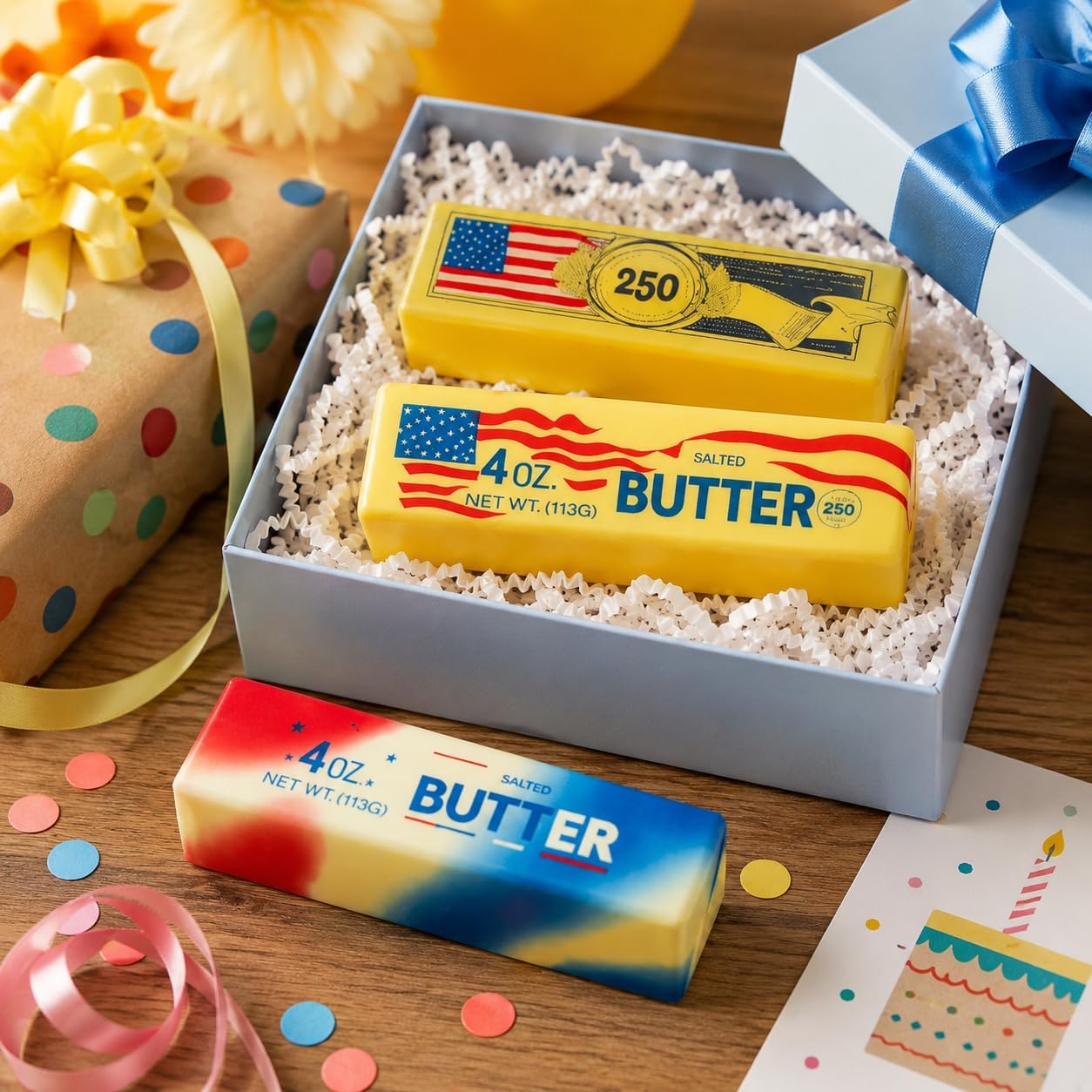 Thumbnail 5 de Butter Squishy Slow Rising Squeeze Toy: 2-Pack American Flag-Themed Desk Fidgets