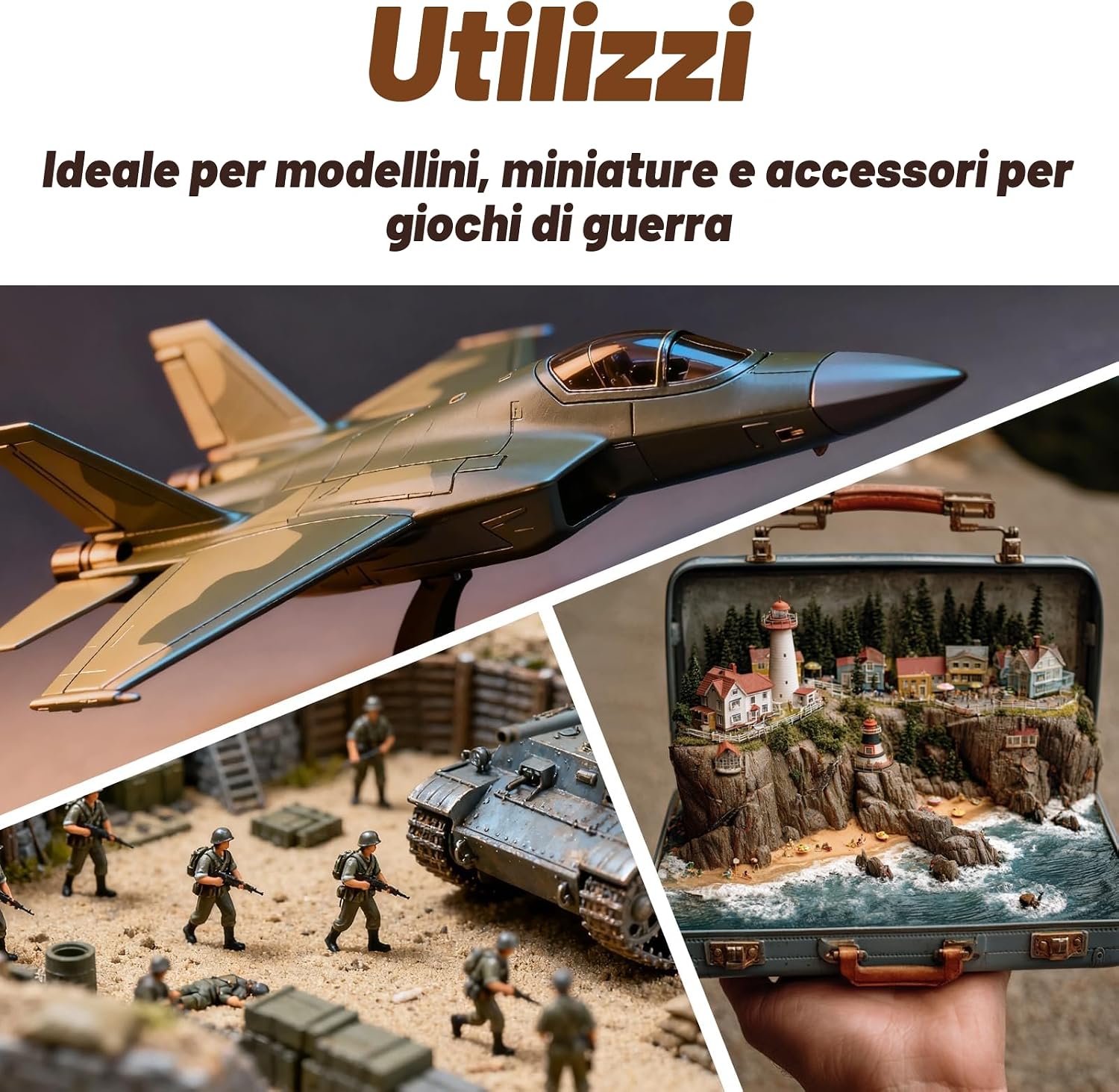 Detalle de X ARTY HUB Set di Colori Acrilici per Modellismo 20 Colori con 3 Pennelli e Preparati per Aerografo