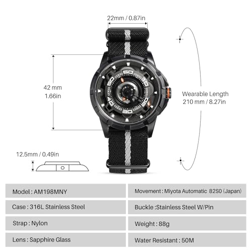 Detalle 2 de BERNY Automatic Men's Watch, 5ATM, Luminous Dial and Sapphire Glass