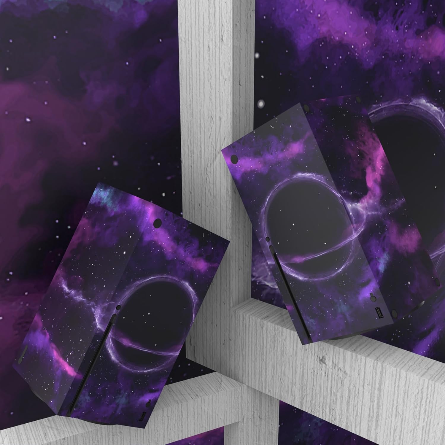 Thumbnail 4 de playvital Purple Deep Space custom vinyl skins for Xbox Series X (console + controller decals)