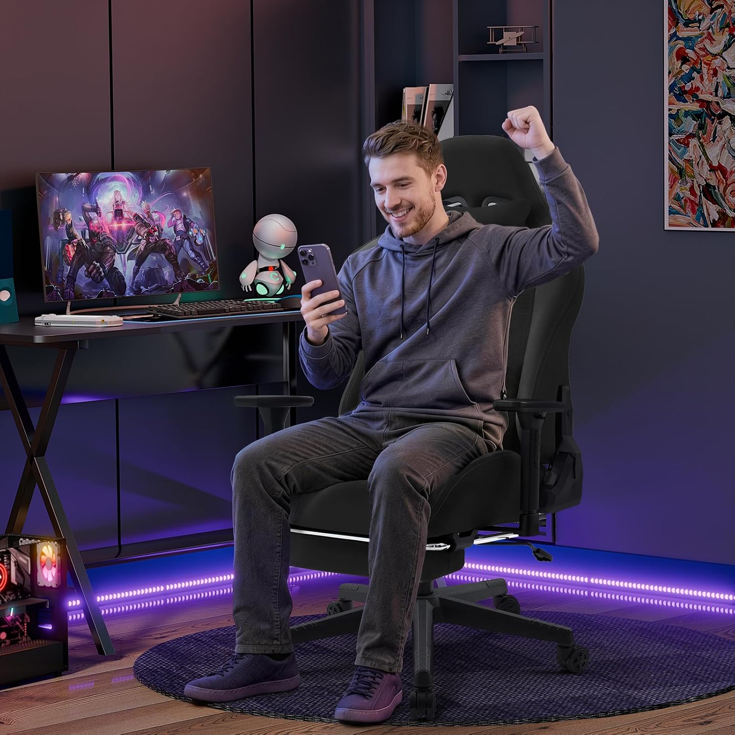 Detalle 2 de Vittanly Gaming Stuhl mit 3D-Armlehnen