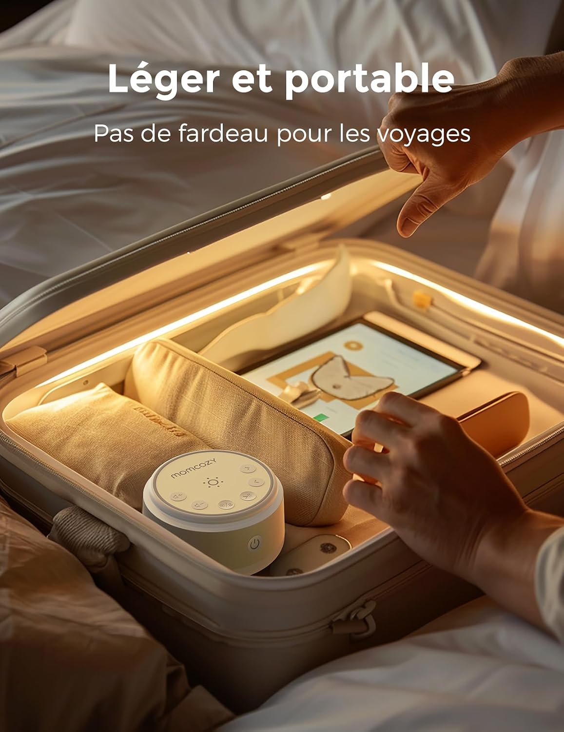 Thumbnail 5 de Momcozy Machine Bruit Blanc Bébé, 20 Sons, Lumière Tactile et Portable – Jaune