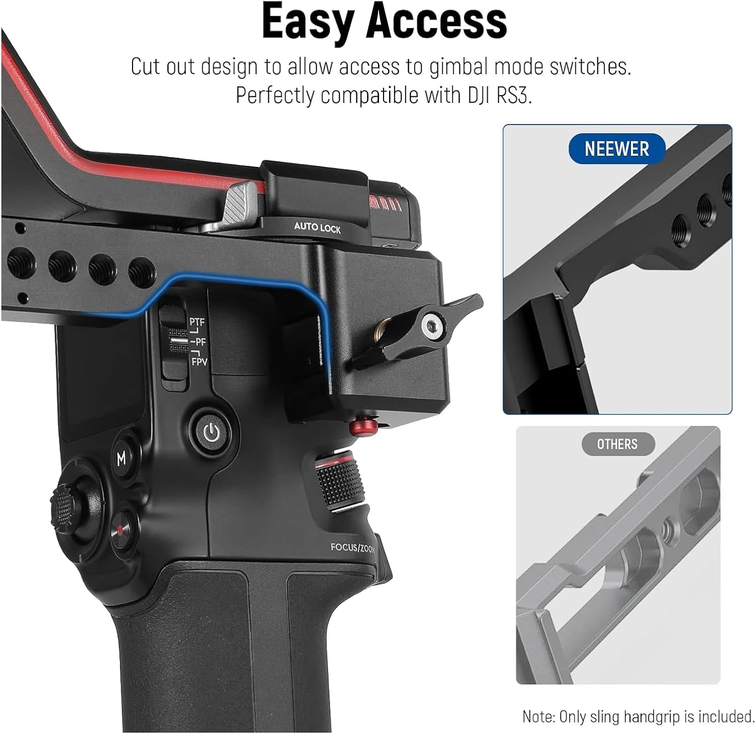Thumbnail 4 de NEEWER Adjustable Sling Handle Grip for DJI Ronin RS4/RS3 Mini/RS3 Pro/RS2/RSC 2 gimbals (ST49)