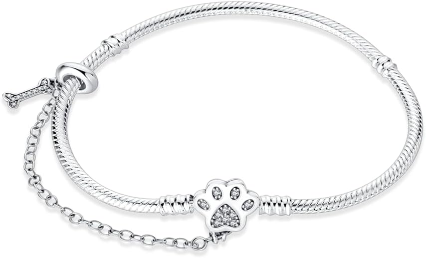 Detalle de LNQOBU Damen-Armband aus 925 Silber mit Schlangen-Charm und funkelndem Herzverschluss