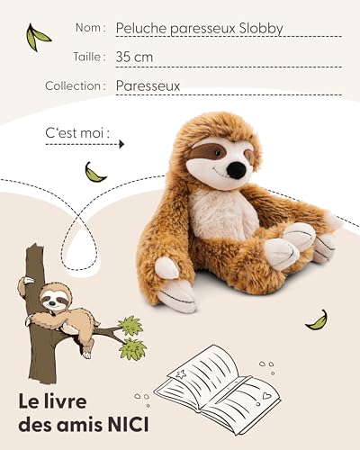 Detalle de NICI Przytulanka Leniwiec Slobby 35 cm avec manches à fermeture Velcro — douceur et confort écoresponsable