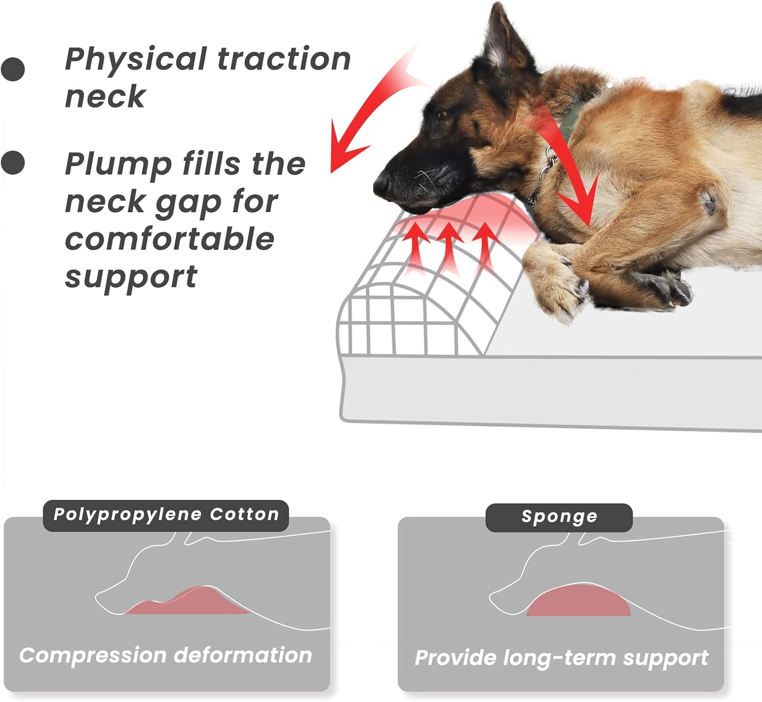 Thumbnail 6 de LaiFug Orthopedic Memory Foam Dog Bed with Pillow, Waterproof Liner & Removable Cover (Medium, Grey)