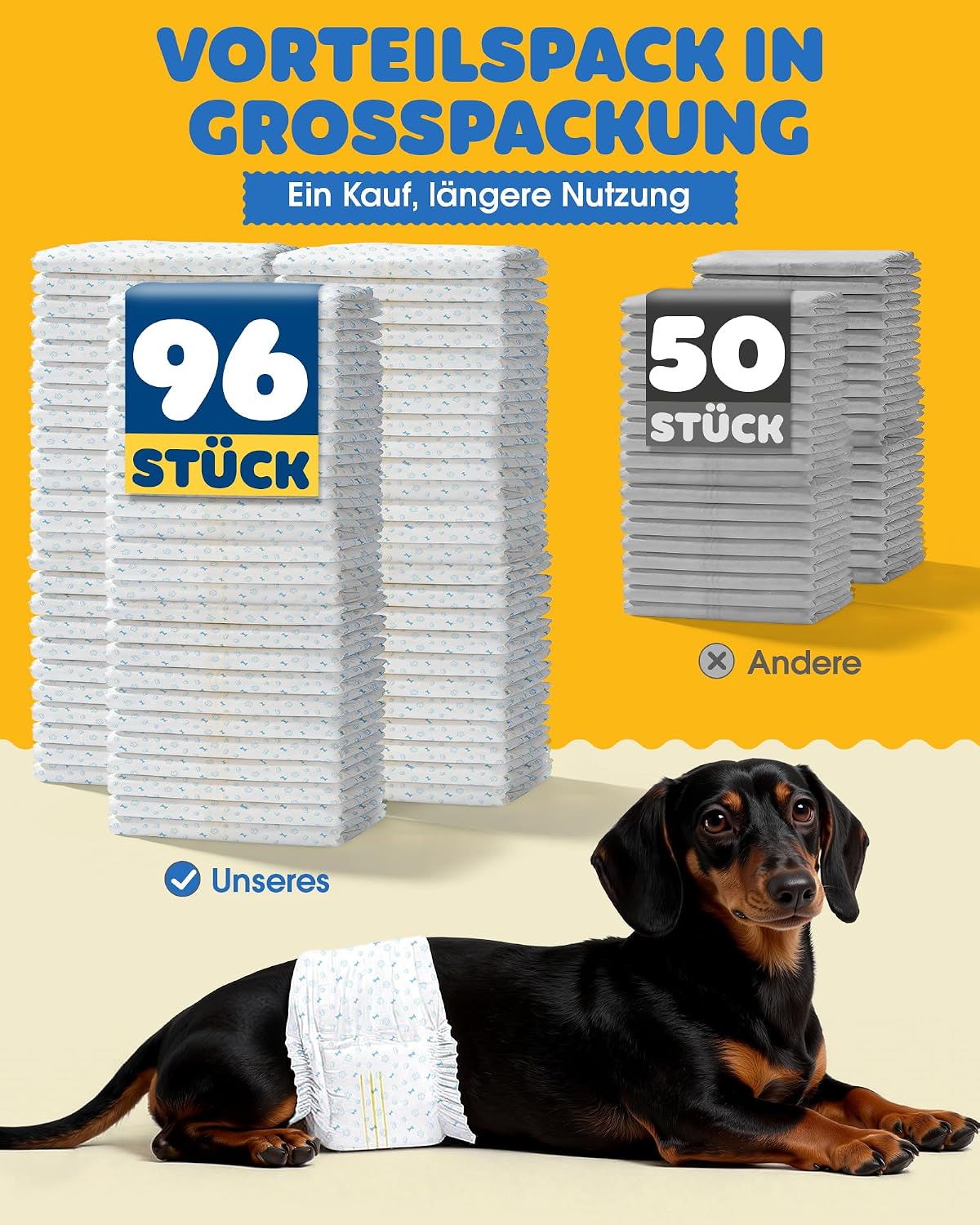 Thumbnail 6 de Powools Hundewindeln für Rüden – 96 Stück, auslaufsicher & komfortabel (Small)