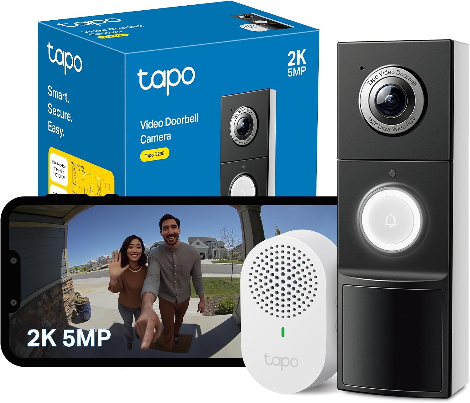 Detalle de TP-Link Tapo D235 2K 5MP Wireless Doorbell with 180° DFOV