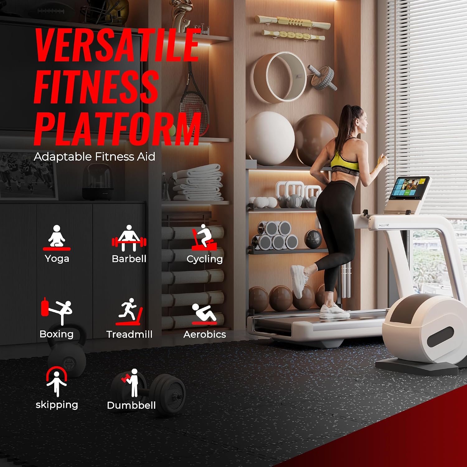 Detalle 2 de SUPERJARE 0.79" Extra-Thick Exercise Mats for Home Gym ๐ท