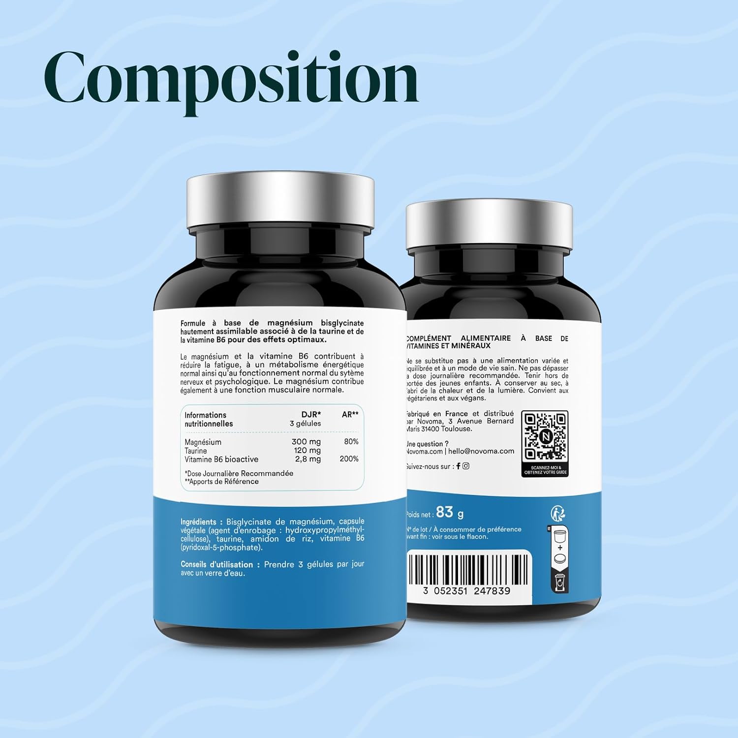 Thumbnail 6 de NOVOMA Magnésium Bisglycinate 300 mg 120 gélules