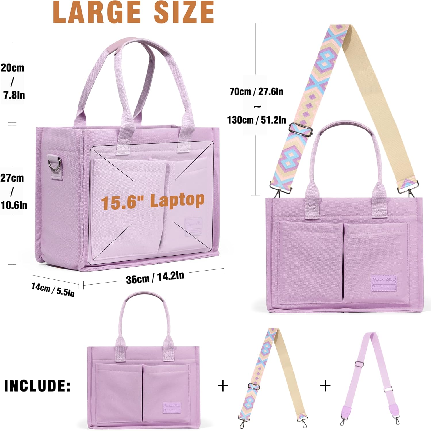 Thumbnail 2 de Captain Blues Canvas Tasche Damen – große Tote Bag mit Fächern für Uni, Schule & Arbeit