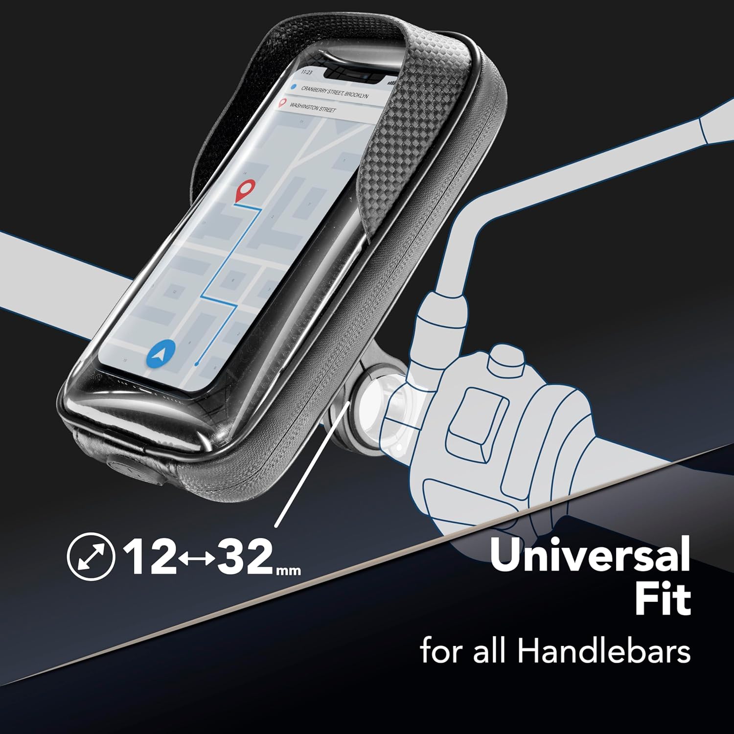 Thumbnail 1 de cellularline Rider Shield – Universal wasserdichter Smartphone-Halter für Motorrad & Fahrrad (360°)