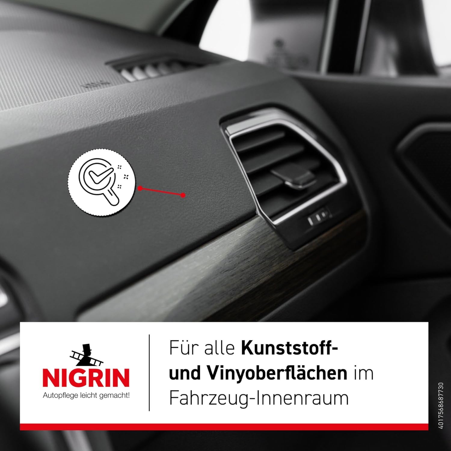 Thumbnail 4 de NIGRIN Kunststoffpflege-Tücher glänzend – Pflege, Reinigung und Schutz für Innenraumkunststoffe (30× Tücher)