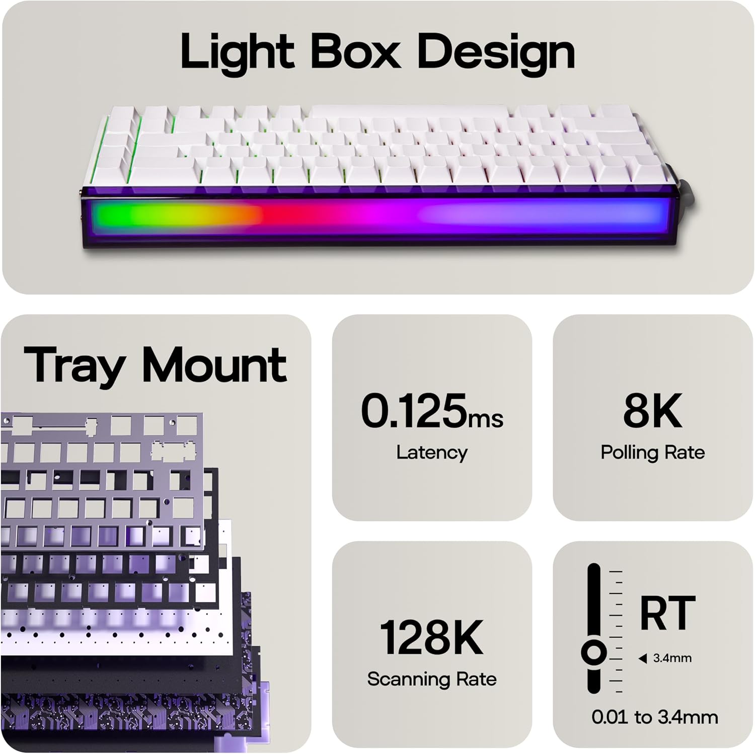Detalle de MechLands Hero68 HE Magnetic Gaming Keyboard 8KHz
