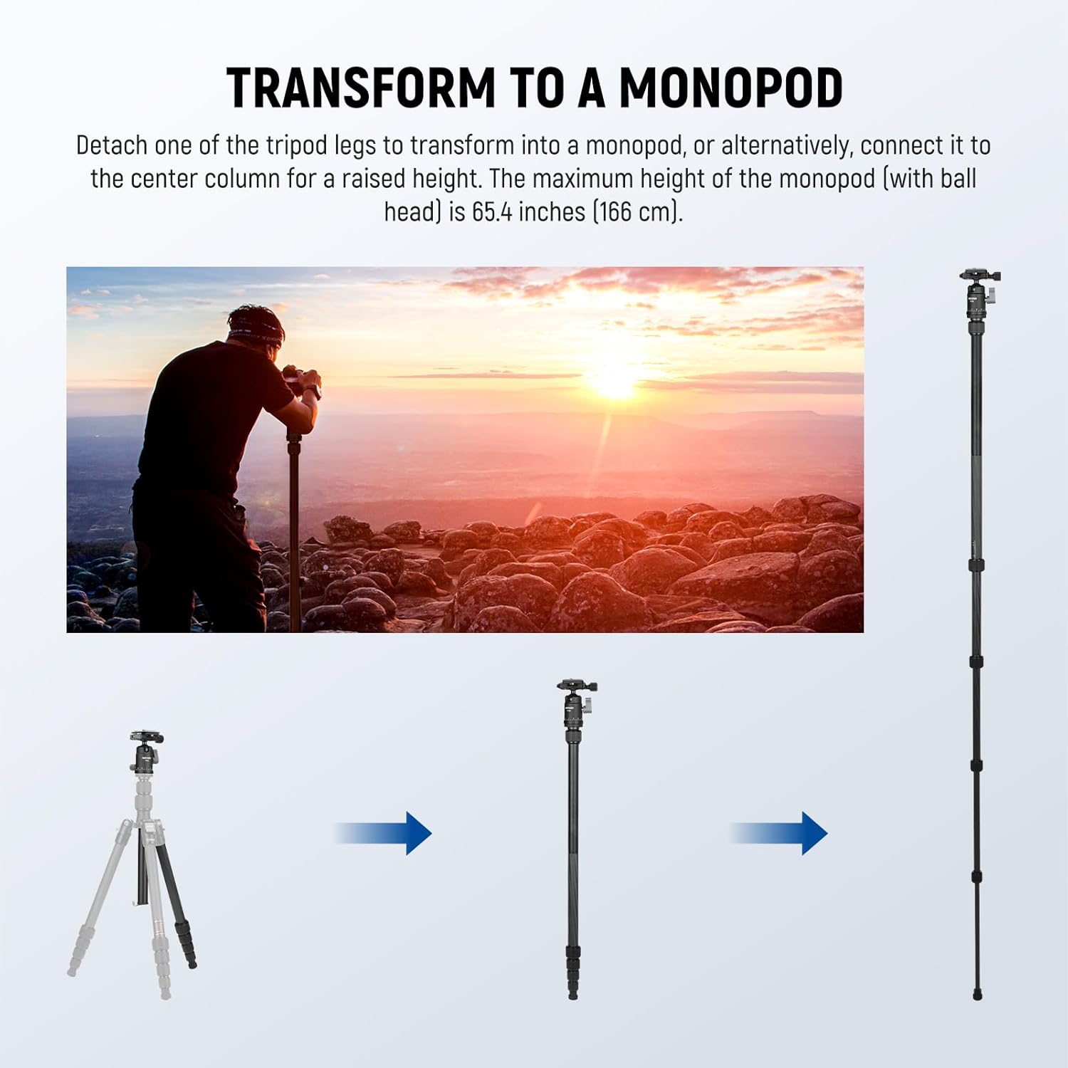 Thumbnail 6 de NEEWER TP39 Carbon Fiber Tripod 65