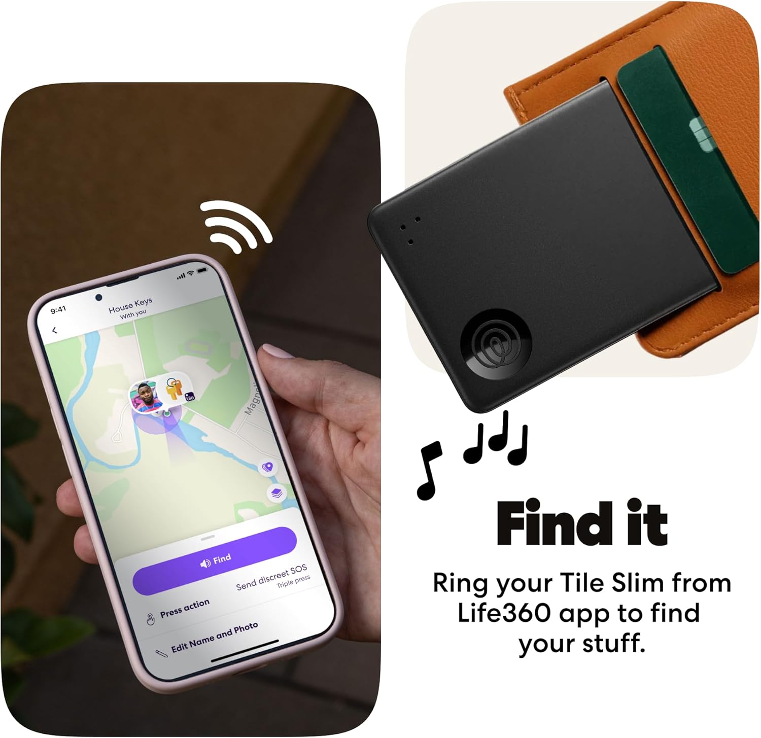 Detalle 2 de Tile Life360 Slim Wallet Finder Bluetooth Tracker for Luggage Tags & Passports (Pack of 2)