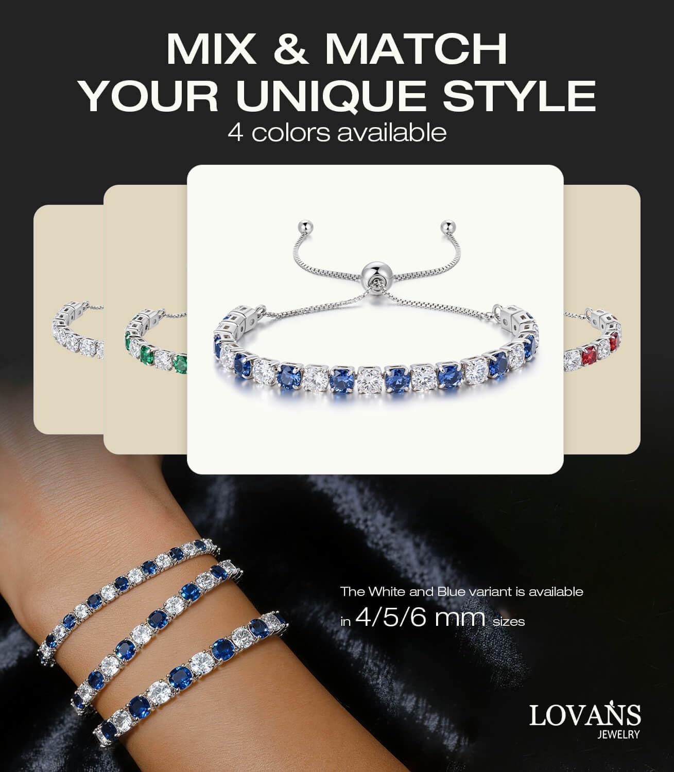 Thumbnail 1 de LOVANS Tennis Bracelet 4mm 7-layer finish