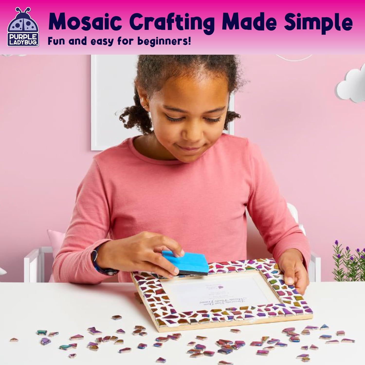 Thumbnail 4 de PURPLE LADYBUG Photo Frame Mosaic Kit 1pc