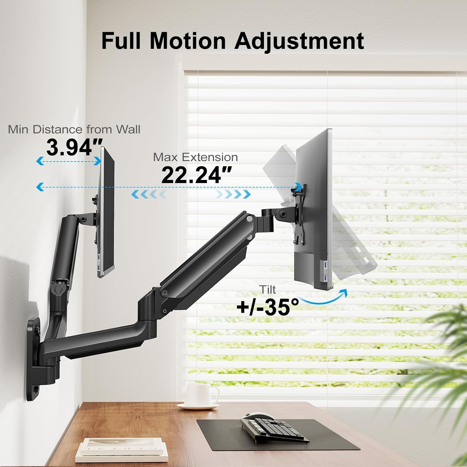 Thumbnail 3 de HUANUO Monitor Wandhalterung 2 Monitore