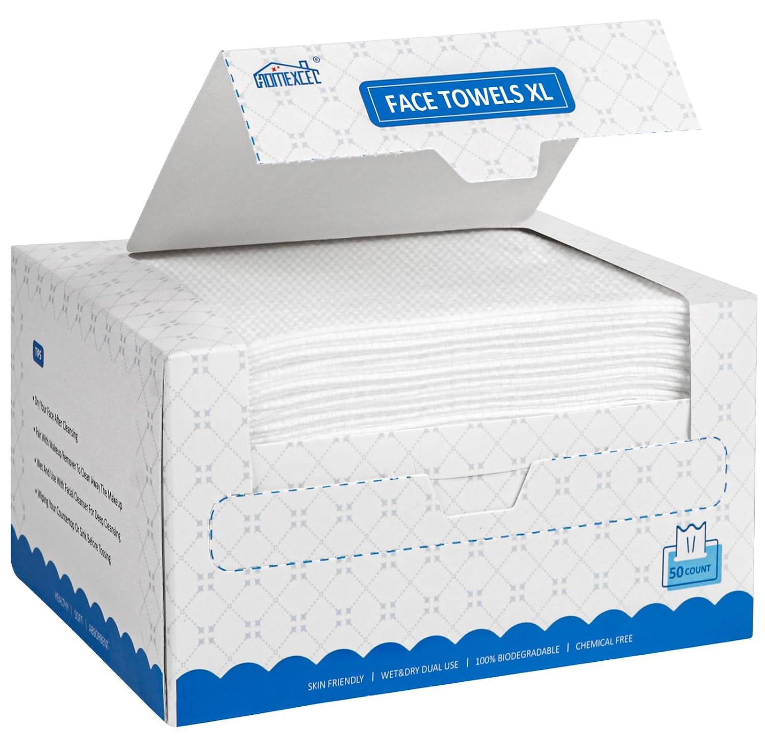 Detalle de HOMEXCEL Disposable Face Towels, 50 Count