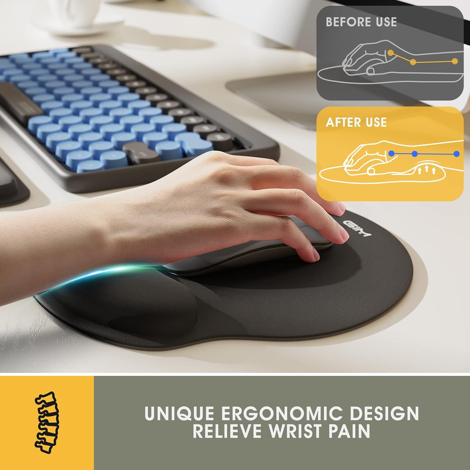 Detalle 2 de GIM Keyboard Wrist Rest Mouse Mat Set