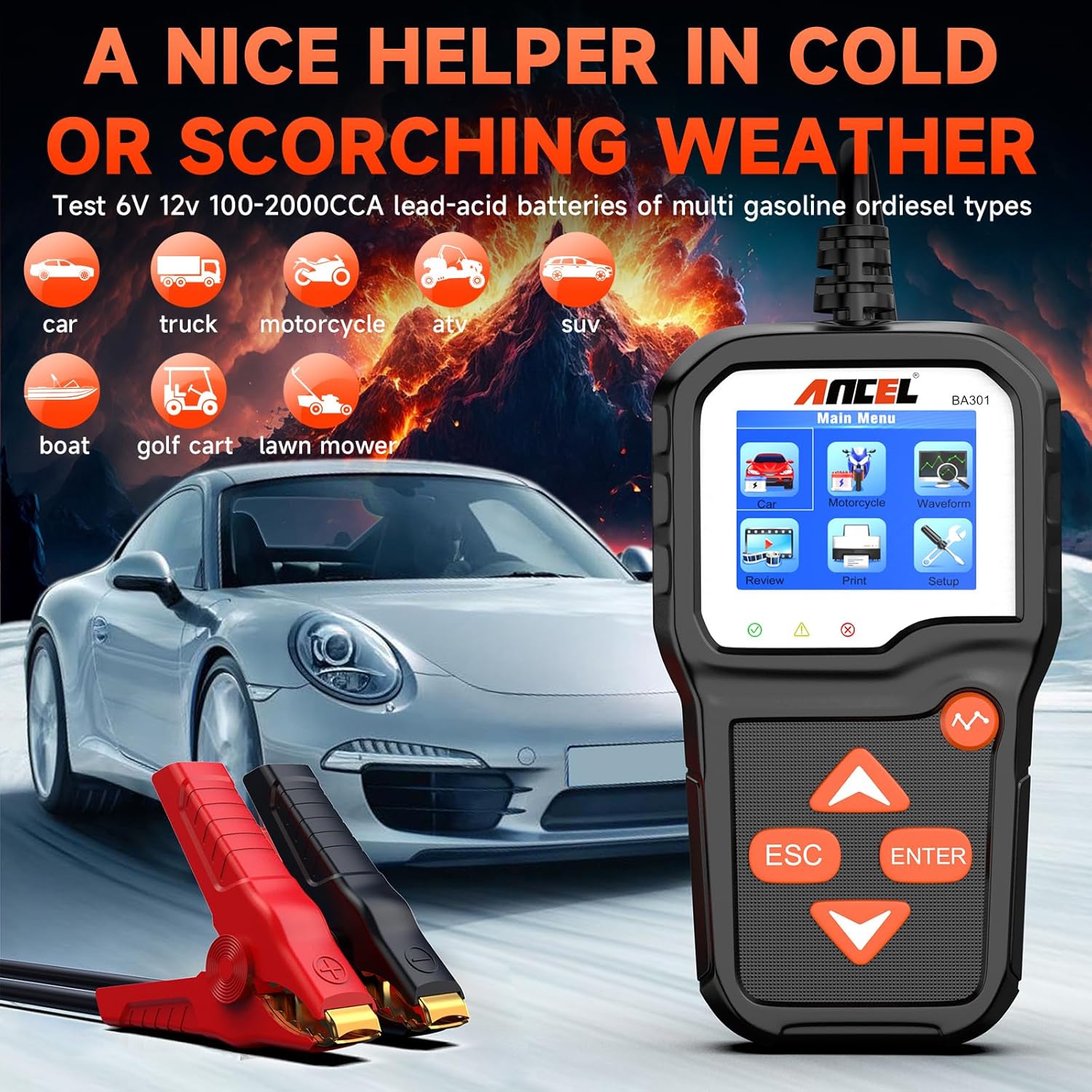 Thumbnail 3 de ANCEL BA301 6V/12V Car Battery Tester & Charging System Test Tool (100–2000 CCA)